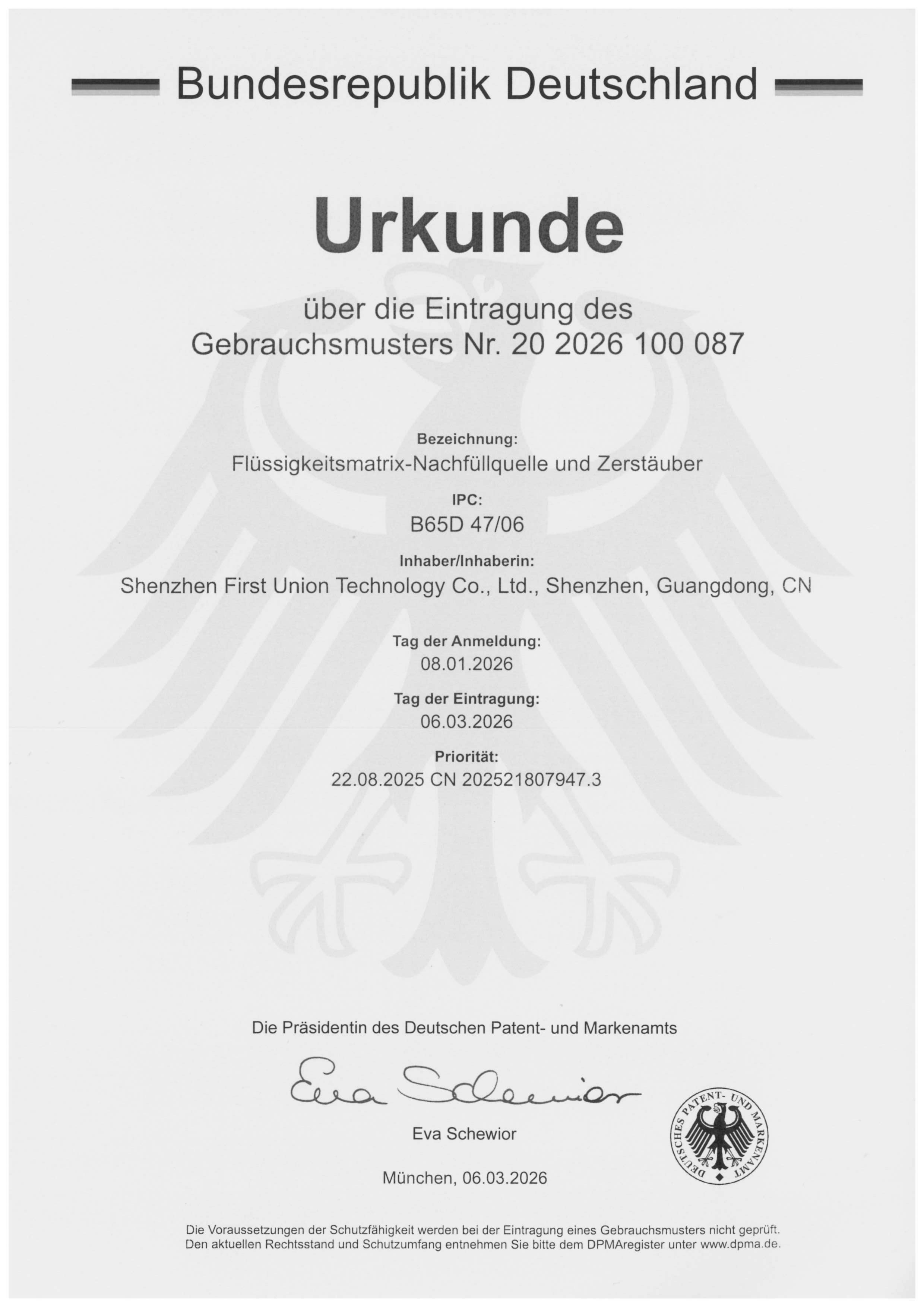 GRABIT easyLiQ injector - German utility model certificate