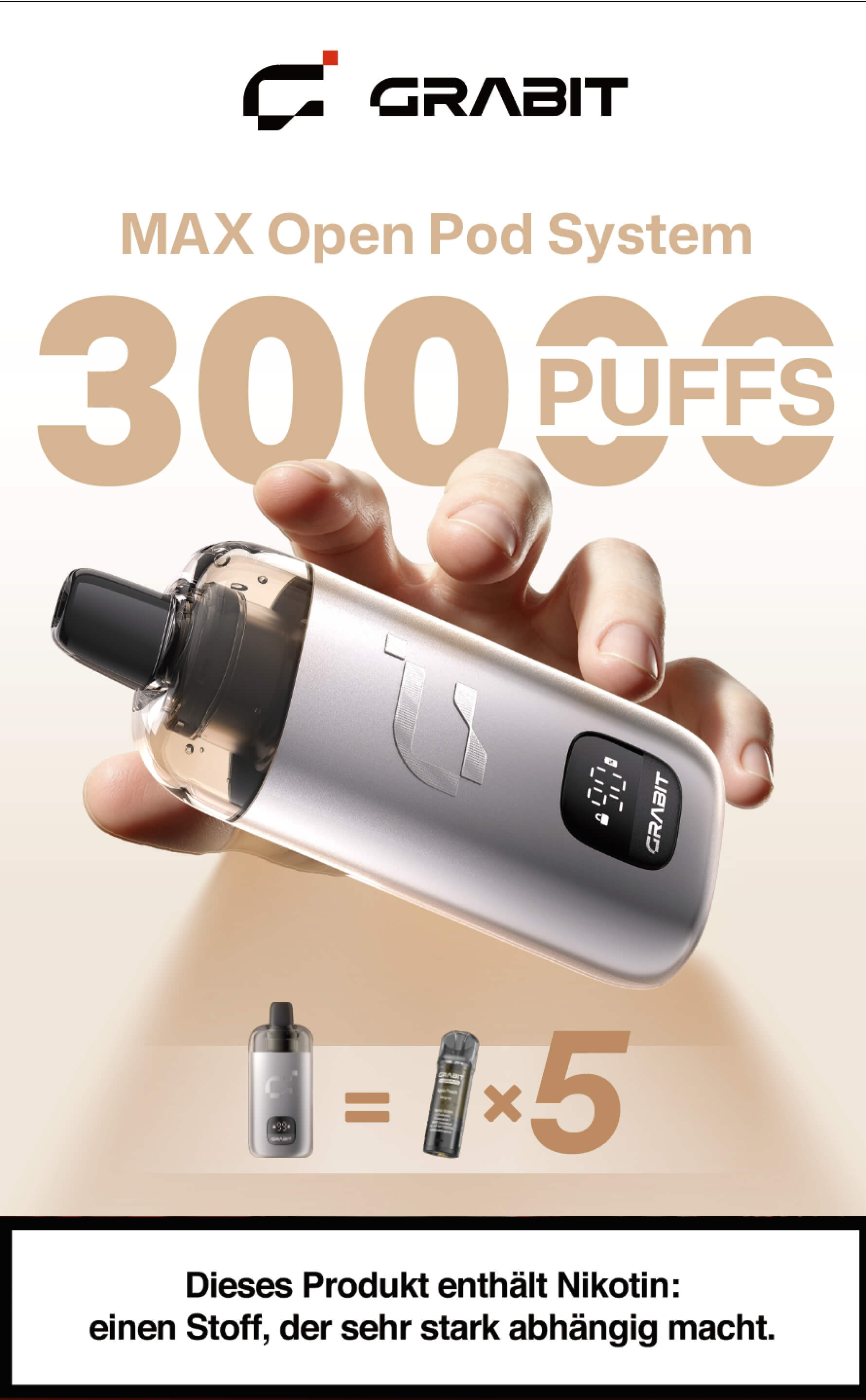 GRABIT MAX Open Pod System with up to 30,000 puffs